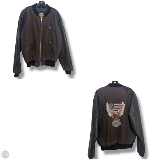 Bomber Jacket Leather By Harley Davidson In Black, Size: M