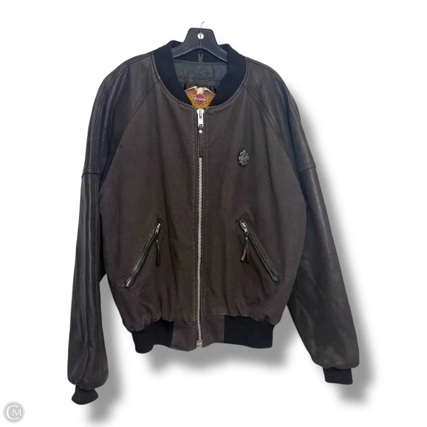 Bomber Jacket Leather By Harley Davidson In Black, Size: M