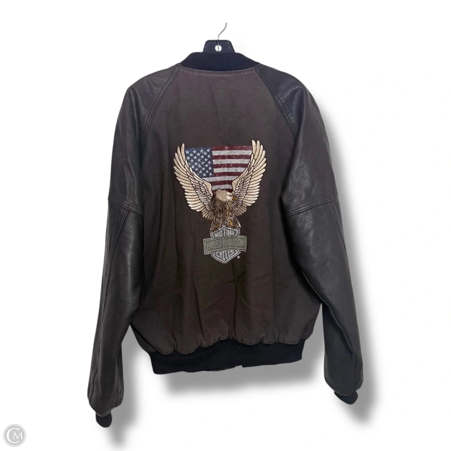 Bomber Jacket Leather By Harley Davidson In Black, Size: M