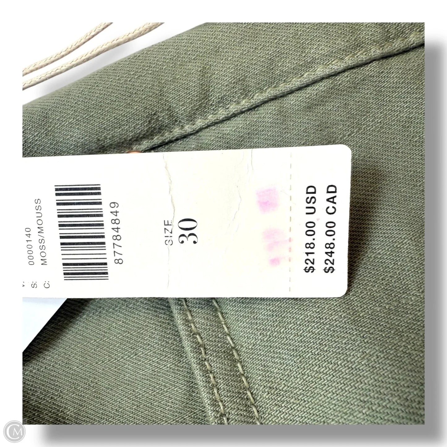 Jeans Straight By Mother In Green, Size: 10