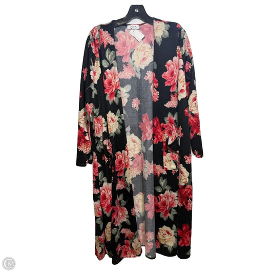 Cardigan By Lularoe In Floral Print, Size: M