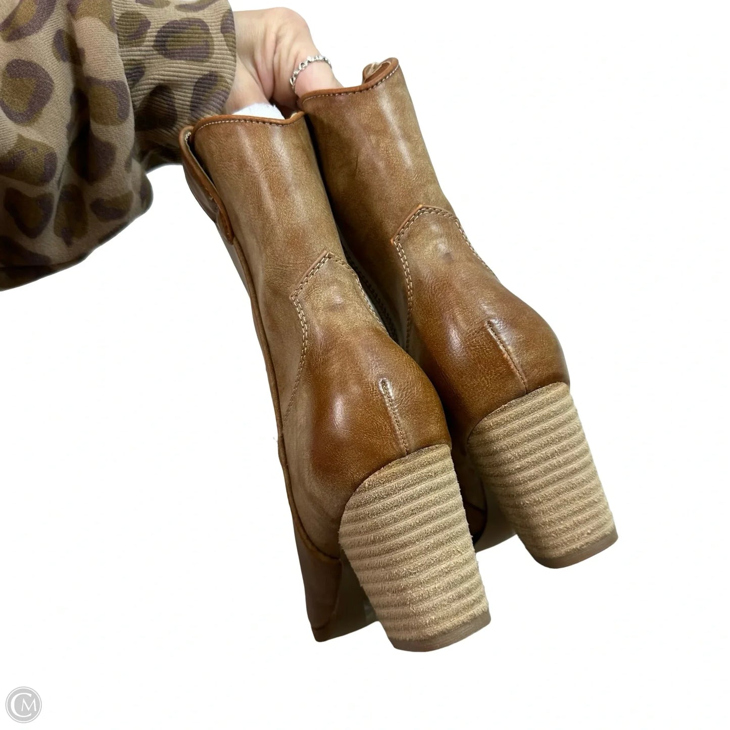 Boots Ankle Heels By Beast In Brown, Size: 8