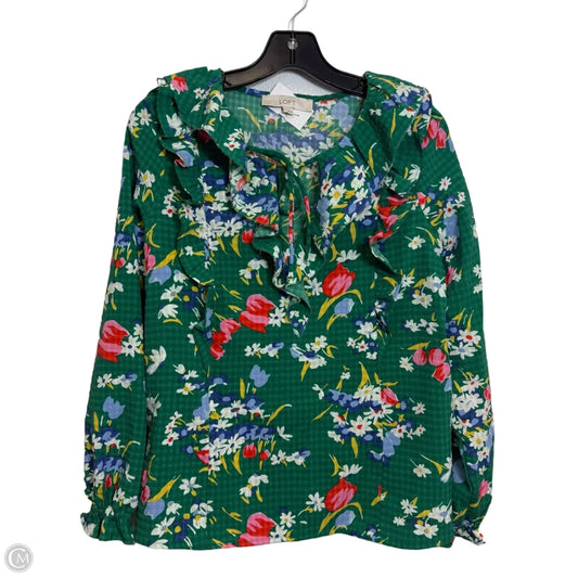 Top Long Sleeve By Loft In Floral Print, Size: Xs