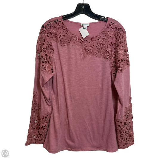 Top Long Sleeve By Sundance In Rose Gold, Size: L