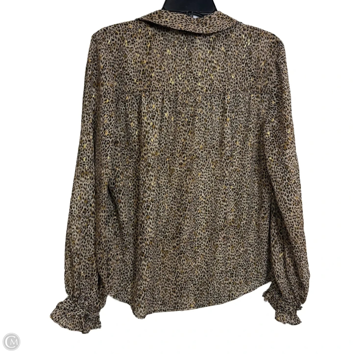 Top Long Sleeve By Vince Camuto In Animal Print, Size: L