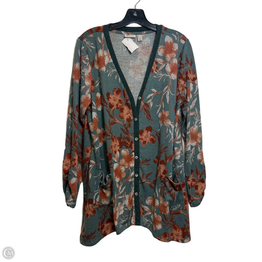 Cardigan By Logo In Floral Print, Size: L