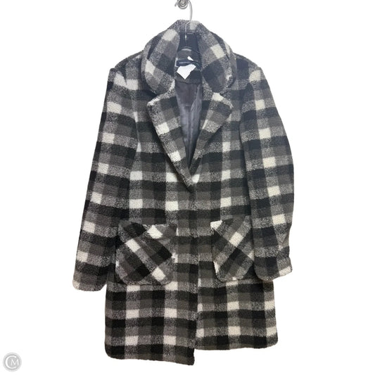 Coat Faux Fur & Sherpa By French Connection In Checkered Pattern, Size: S