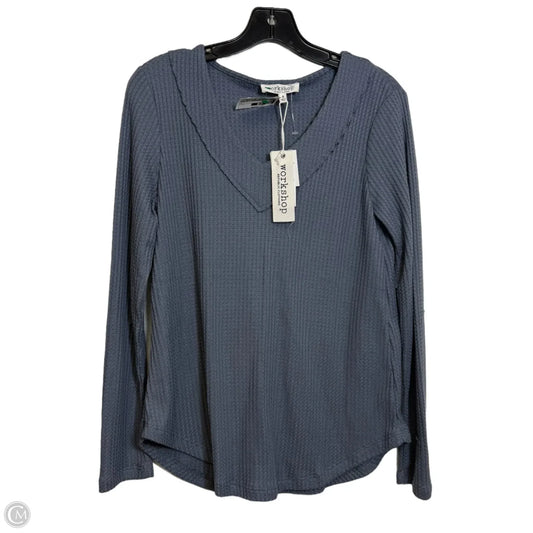 Top Long Sleeve By Workshop In Blue, Size: S