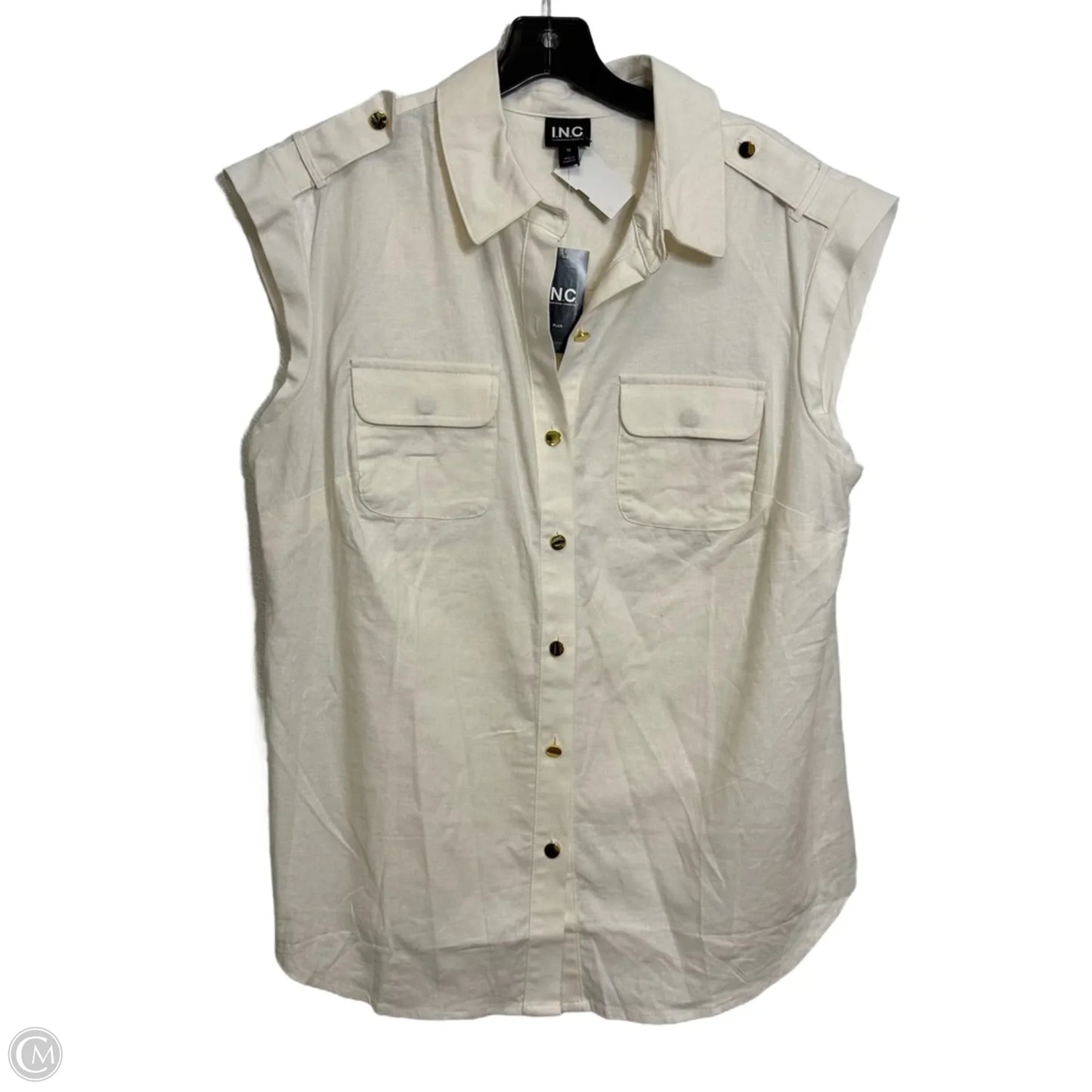 Top Sleeveless By Inc In Ivory, Size: 1x