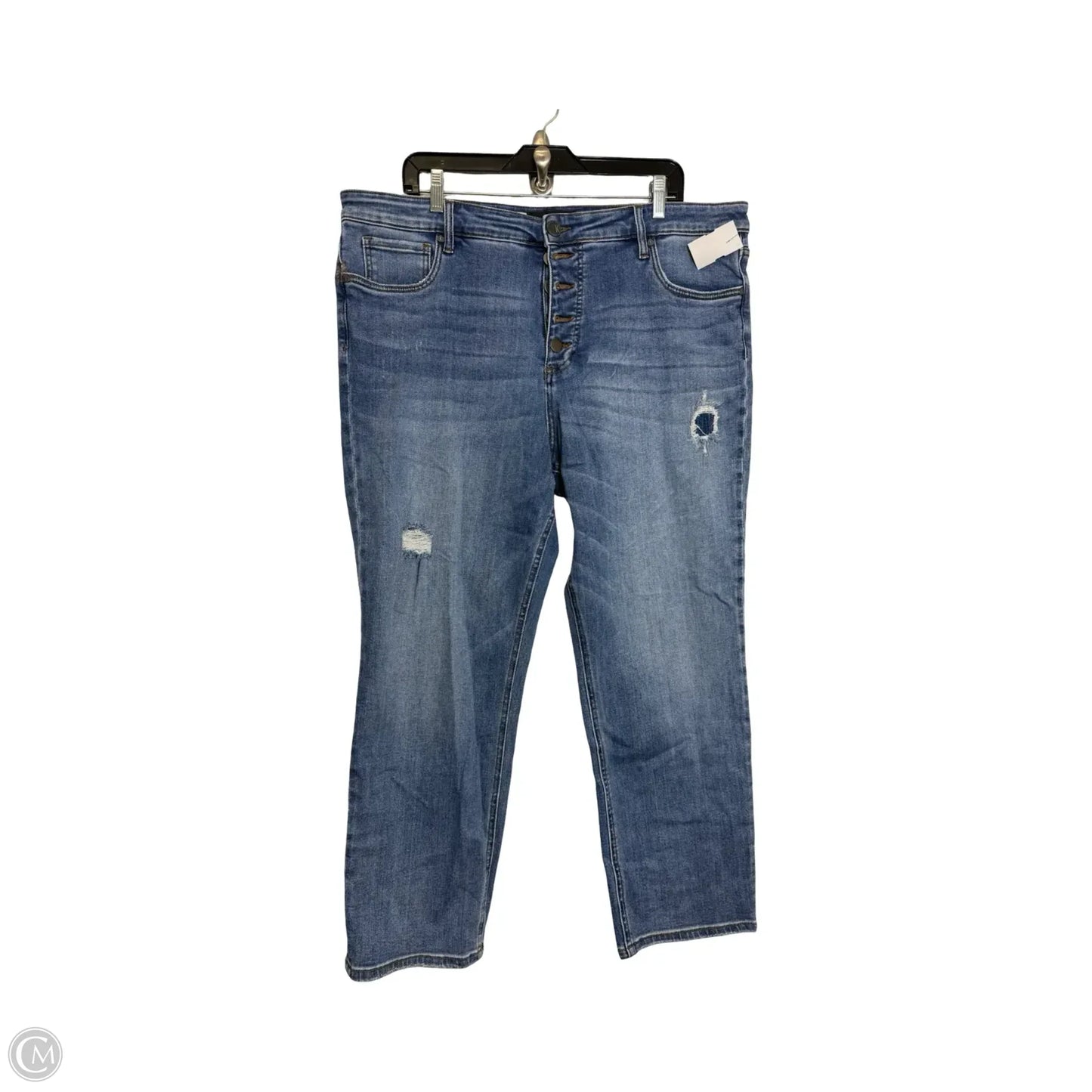 Jeans Straight By Kut In Blue Denim, Size: 18