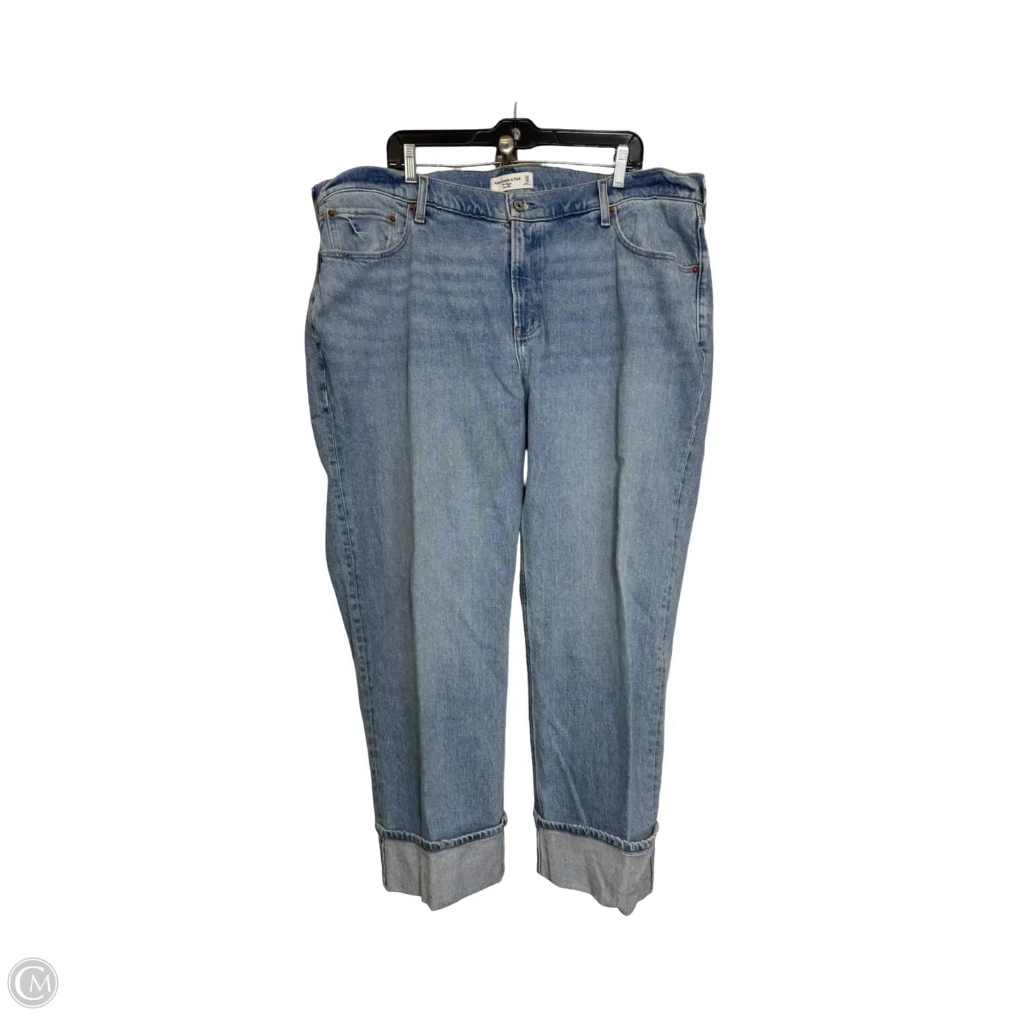 Jeans baggy low rise By Abercrombie And Fitch In Blue Denim, Size: 18
