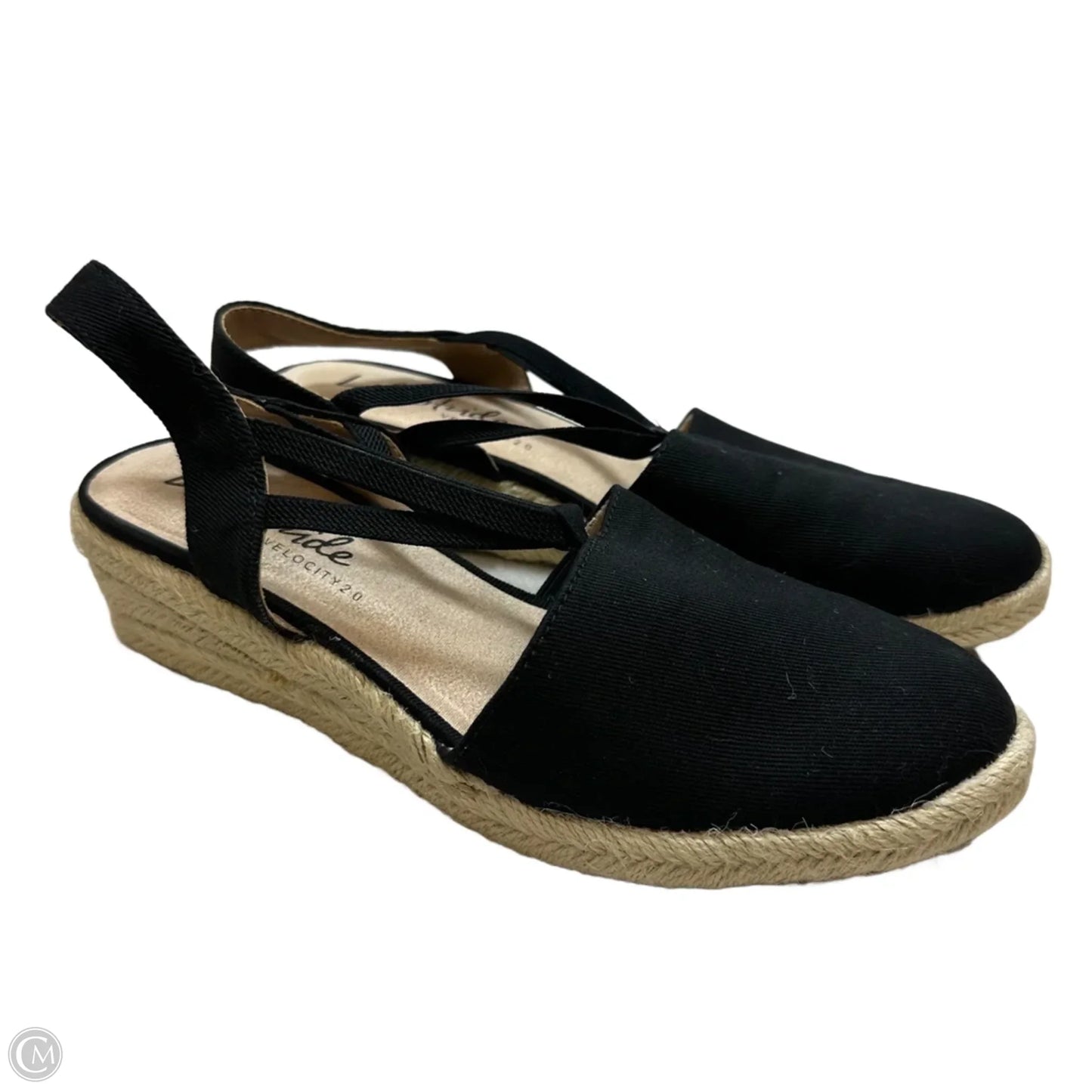 Sandals Heels Wedge By Life Stride In Black, Size: 8