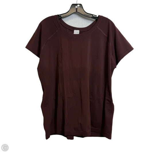 Athletic Top Short Sleeve By Athleta In Maroon, Size: 2x