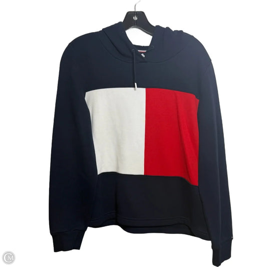 Sweatshirt Hoodie By Tommy Hilfiger In Navy, Size: L