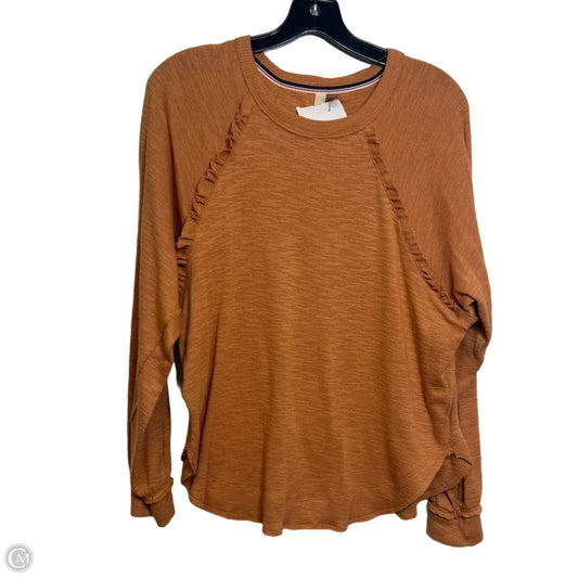 Top Long Sleeve By Pilcro In Copper, Size: Xs