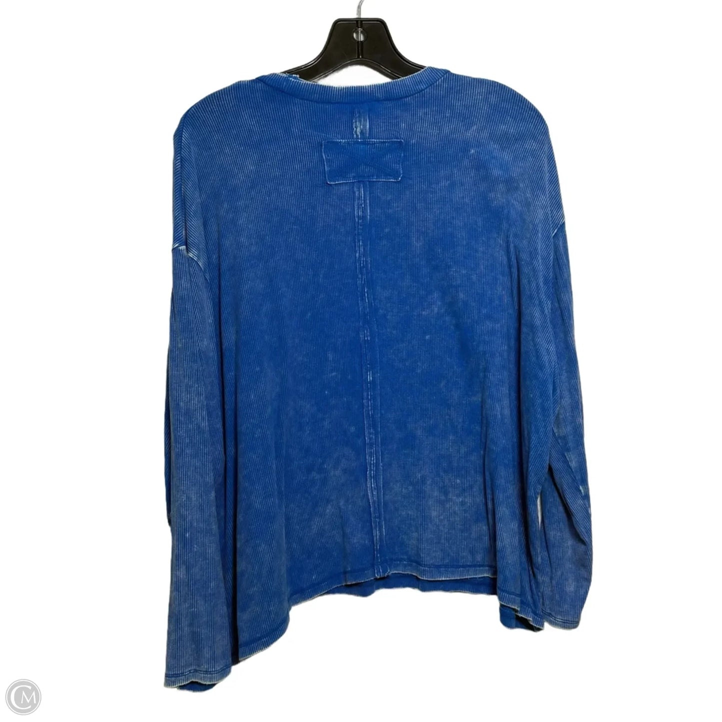 Top Long Sleeve Basic By Zenana Outfitters In Blue, Size: S