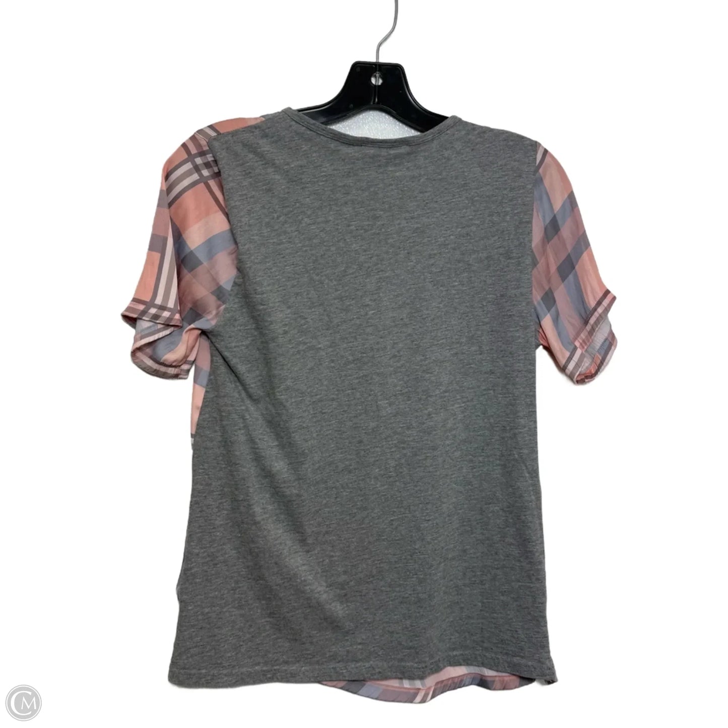 Top Short Sleeve By Top Shop In Plaid Pattern, Size: S