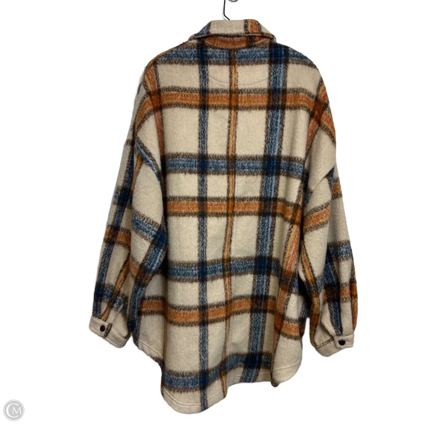 Jacket Shirt By Pol In Plaid Pattern, Size: L