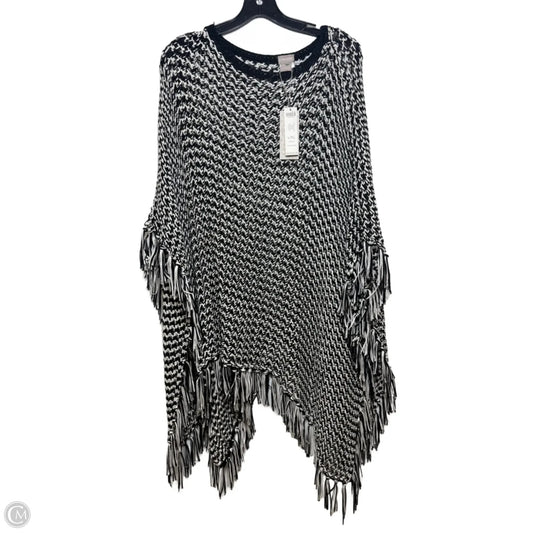 Poncho By Chicos In Black & White, Size: L