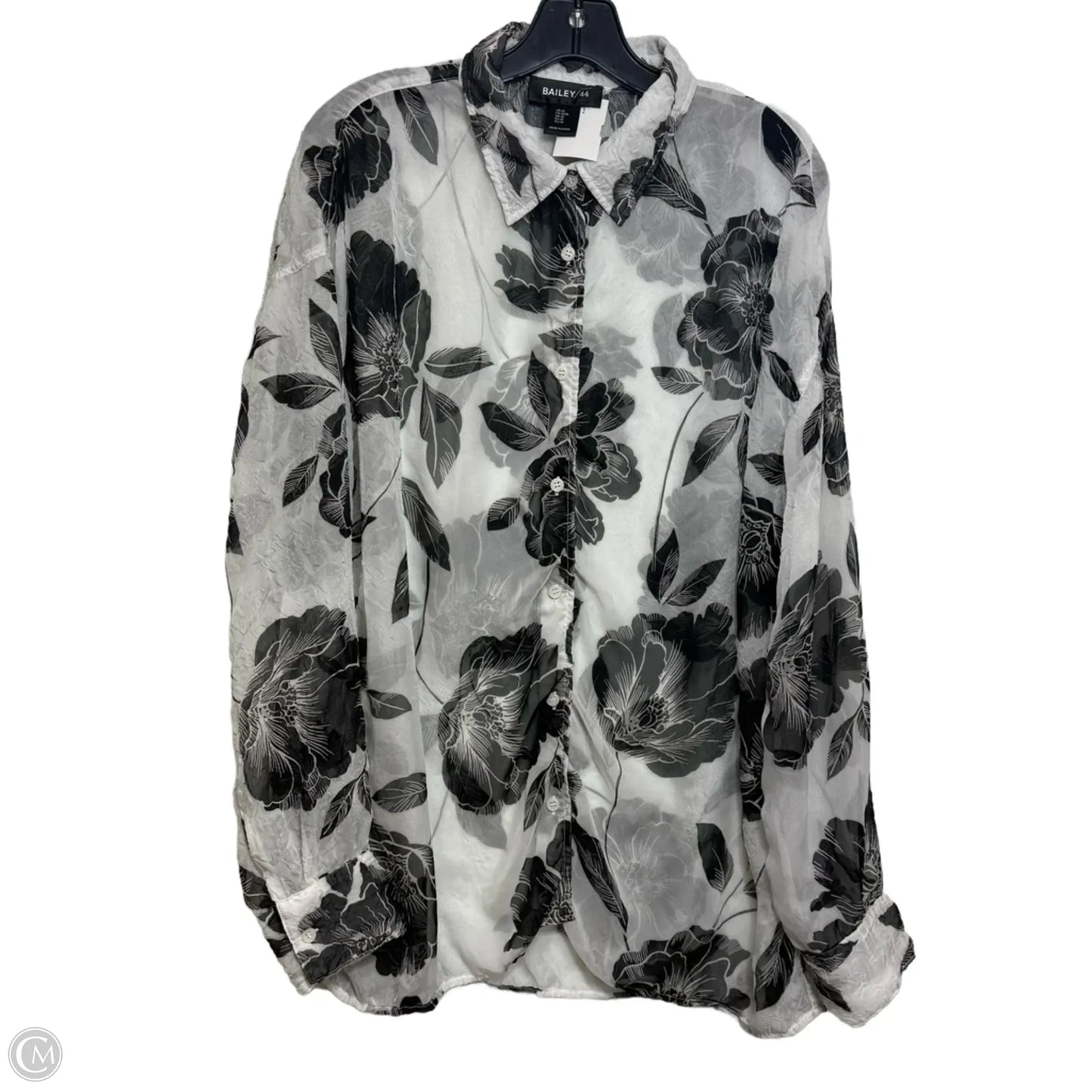 Top Long Sleeve By Bailey 44 In Black & White, Size: M