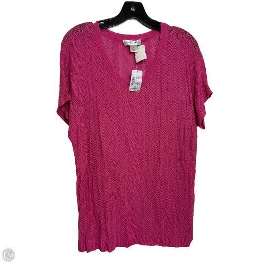 Top Short Sleeve By Christopher And Banks In Pink, Size: Xl
