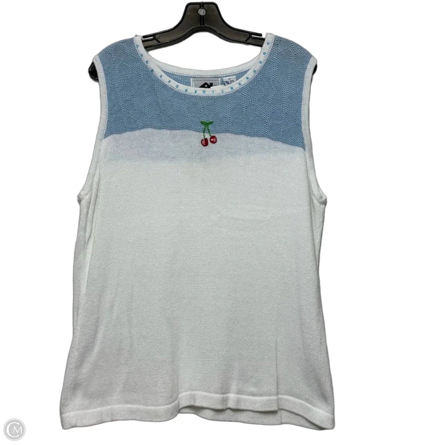 Top Sleeveless By Clothes Mentor In Blue & White, Size: 1x
