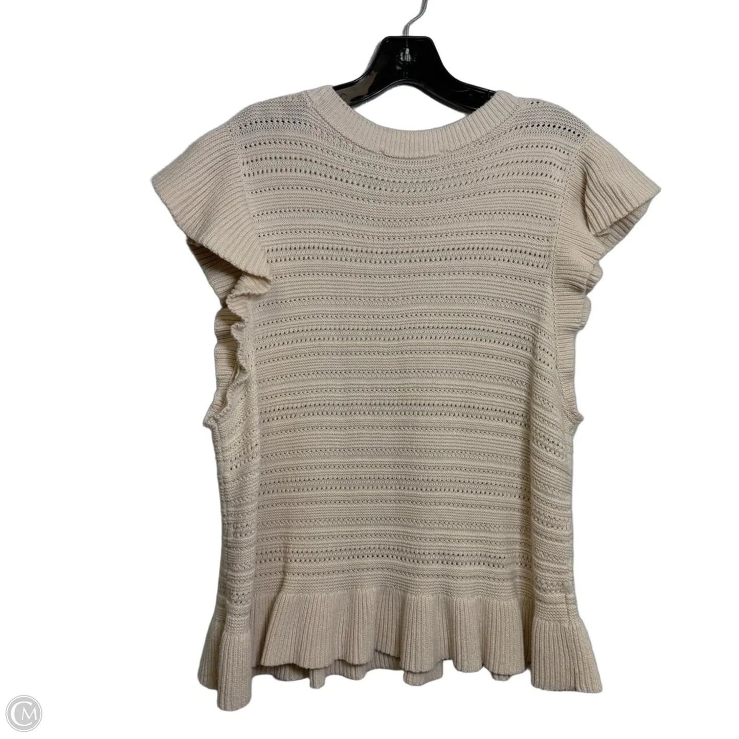 Sweater Short Sleeve By Loft In Beige, Size: Xl