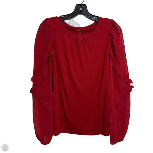 Top Long Sleeve By Loft In Red, Size: Xs