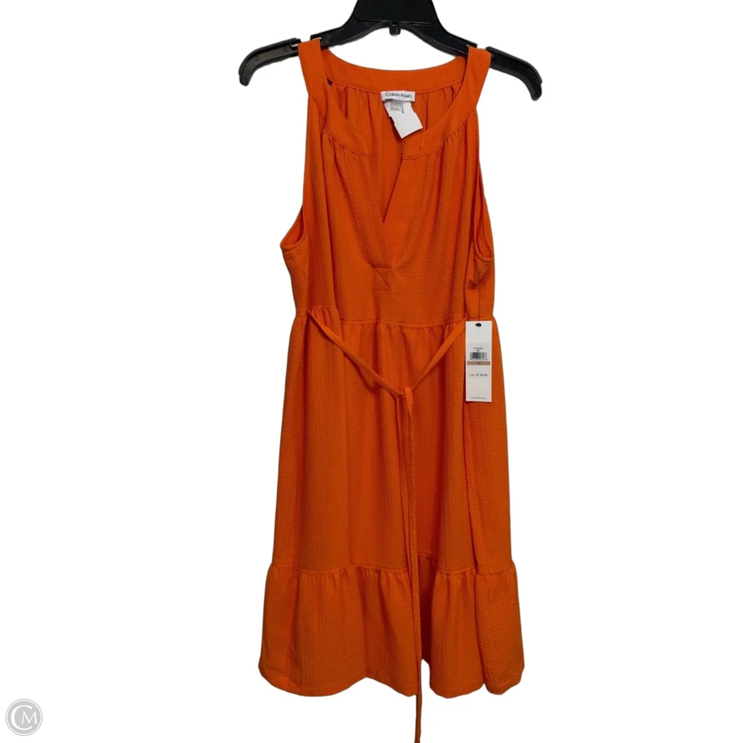 Dress Casual Short By Calvin Klein In Orange, Size: 12