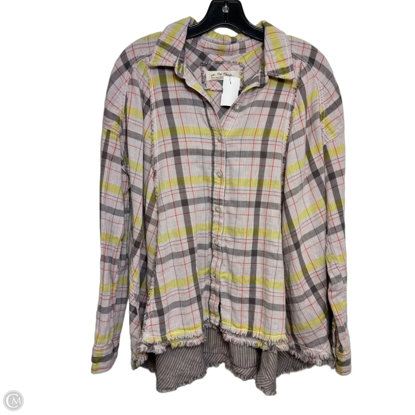 Top Long Sleeve By We The Free In Plaid Pattern, Size: S