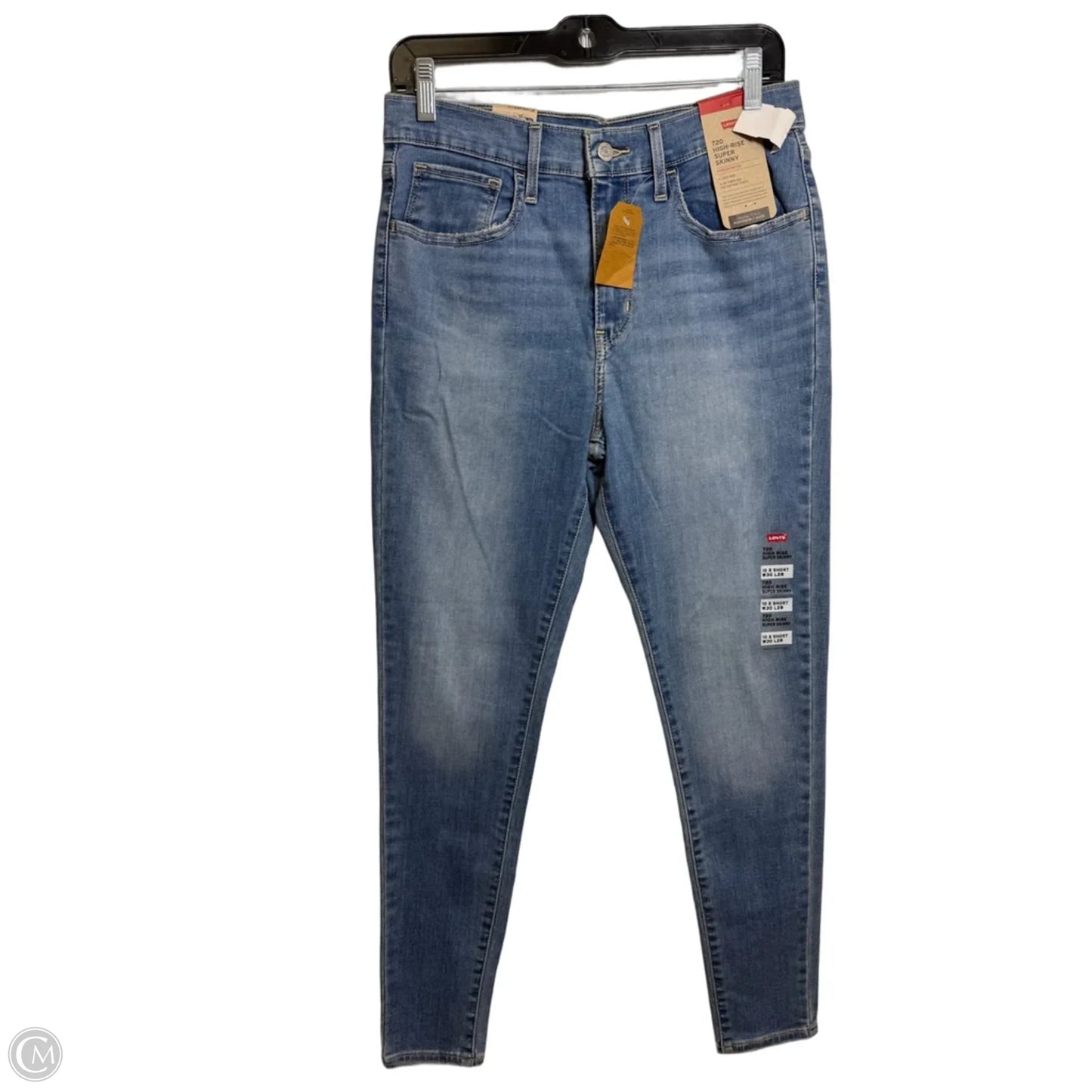 Jeans Skinny By Levis In Blue Denim, Size: 10