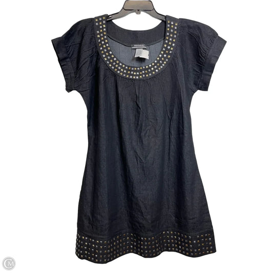 Dress Casual Short By Cmf In Blue Denim, Size: 1x