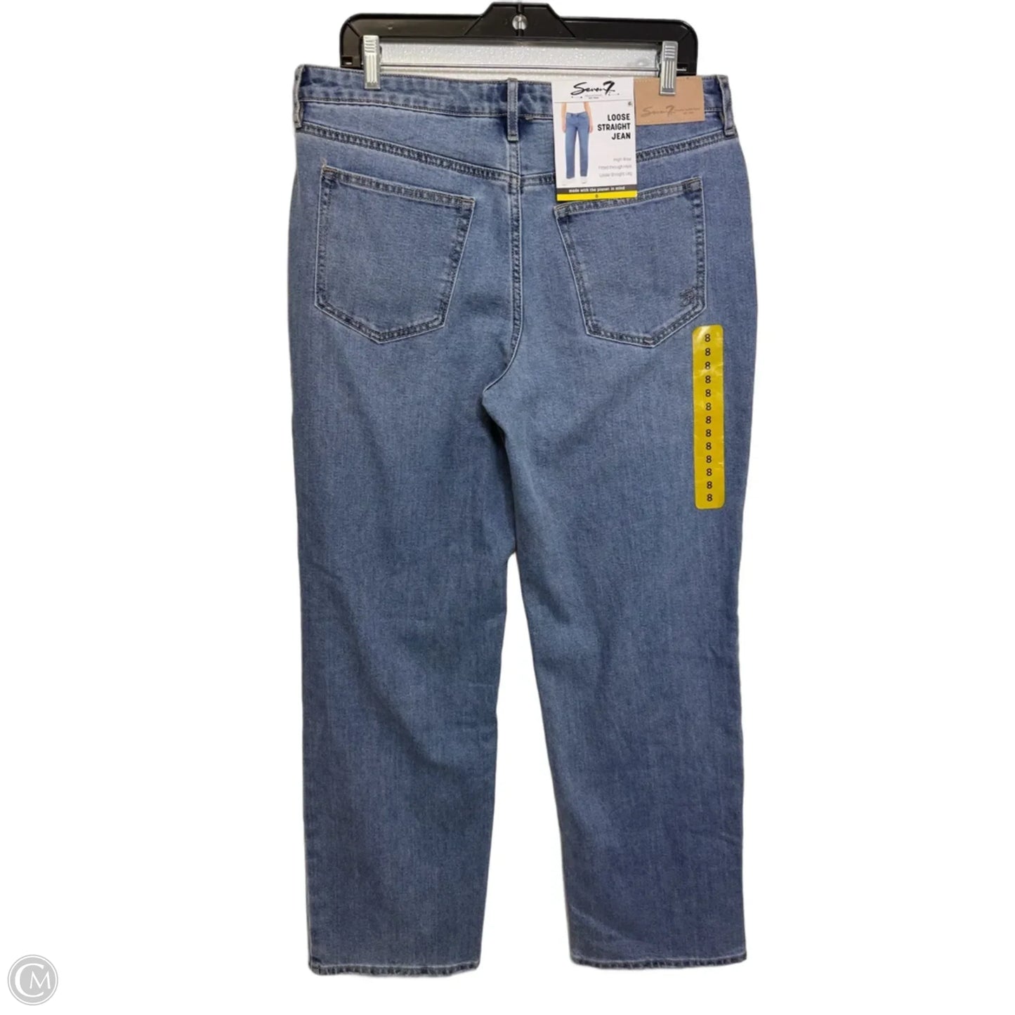 Jeans Straight By Seven 7 In Blue Denim, Size: 8