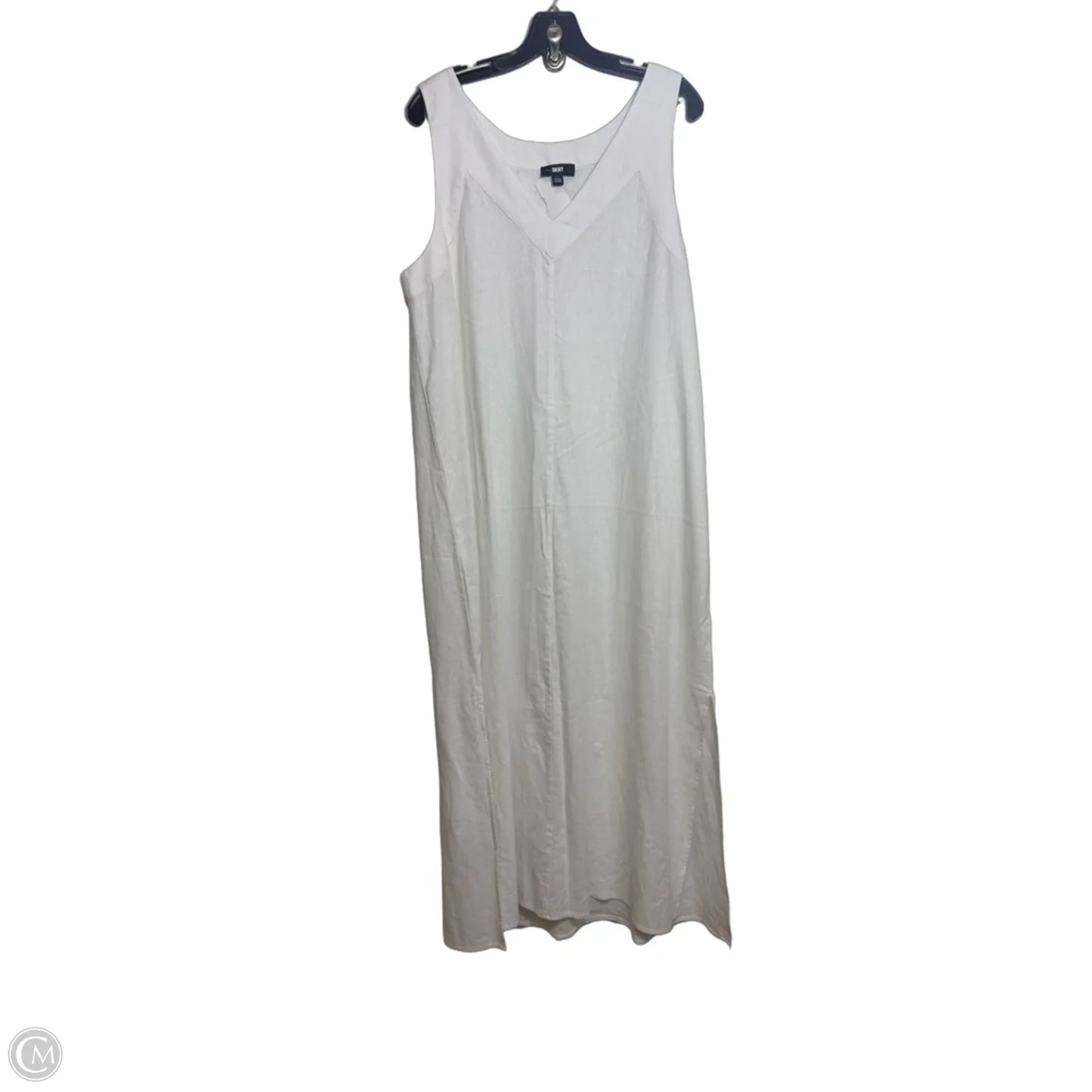 Dress Casual Maxi By Dkny In White, Size: L