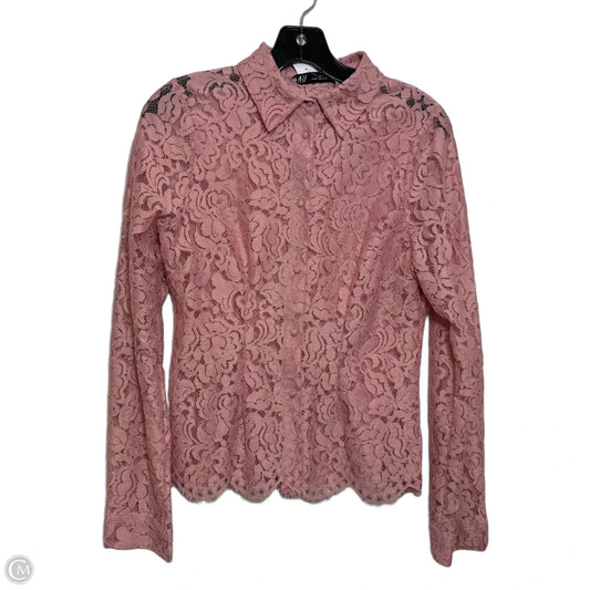 Top Long Sleeve By Zara In Pink, Size: M