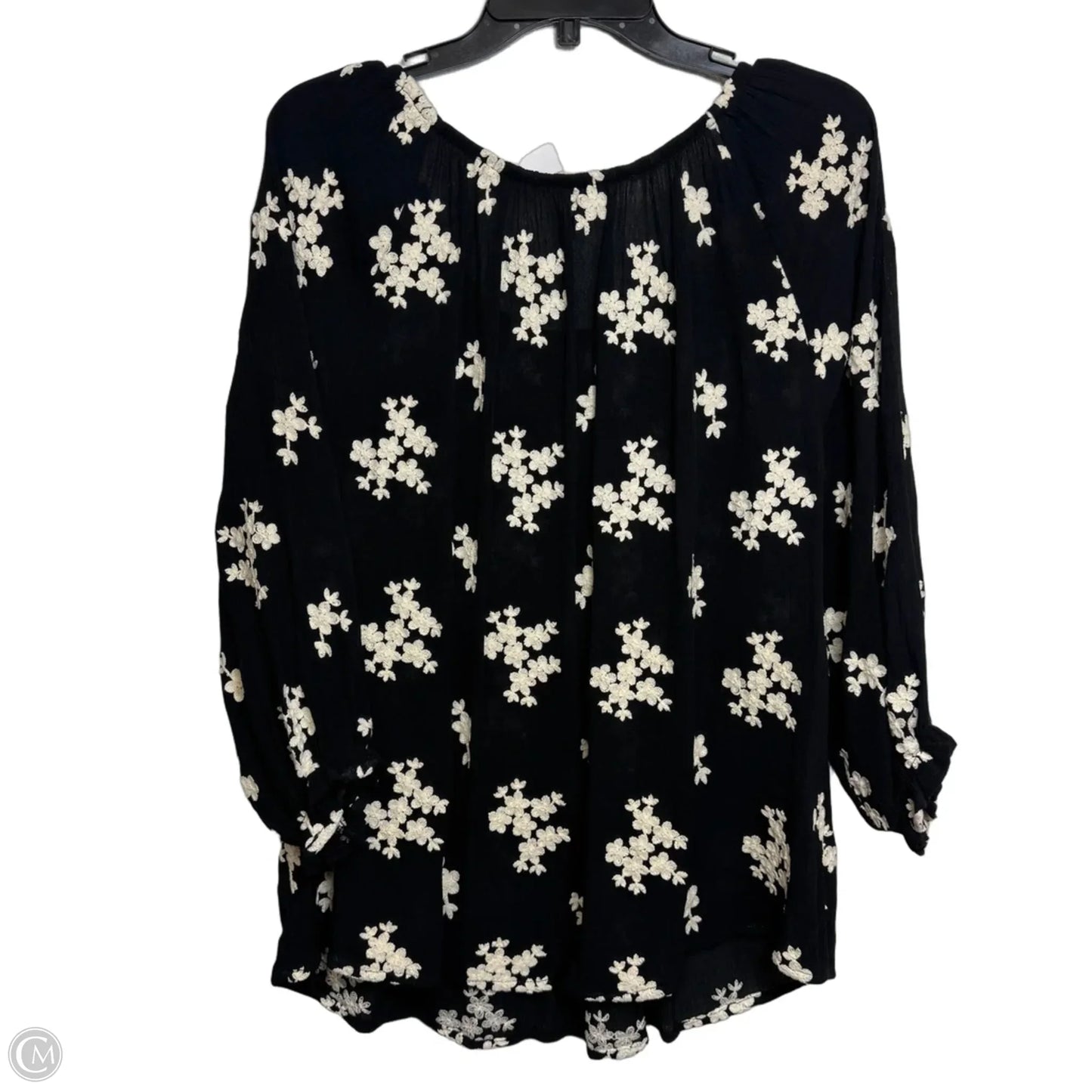 Top 3/4 Sleeve By Soft Surroundings In Black, Size: L