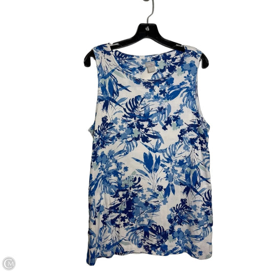 Top Sleeveless By Chicos In Blue, Size: Xl