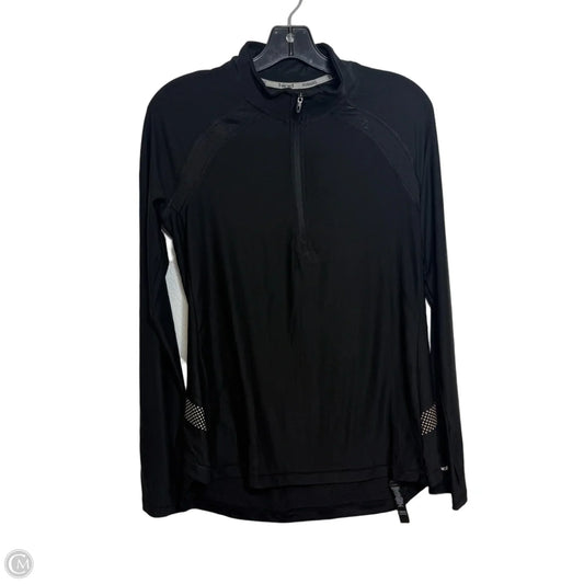 Athletic Top Long Sleeve Collar By Hind In Black, Size: S