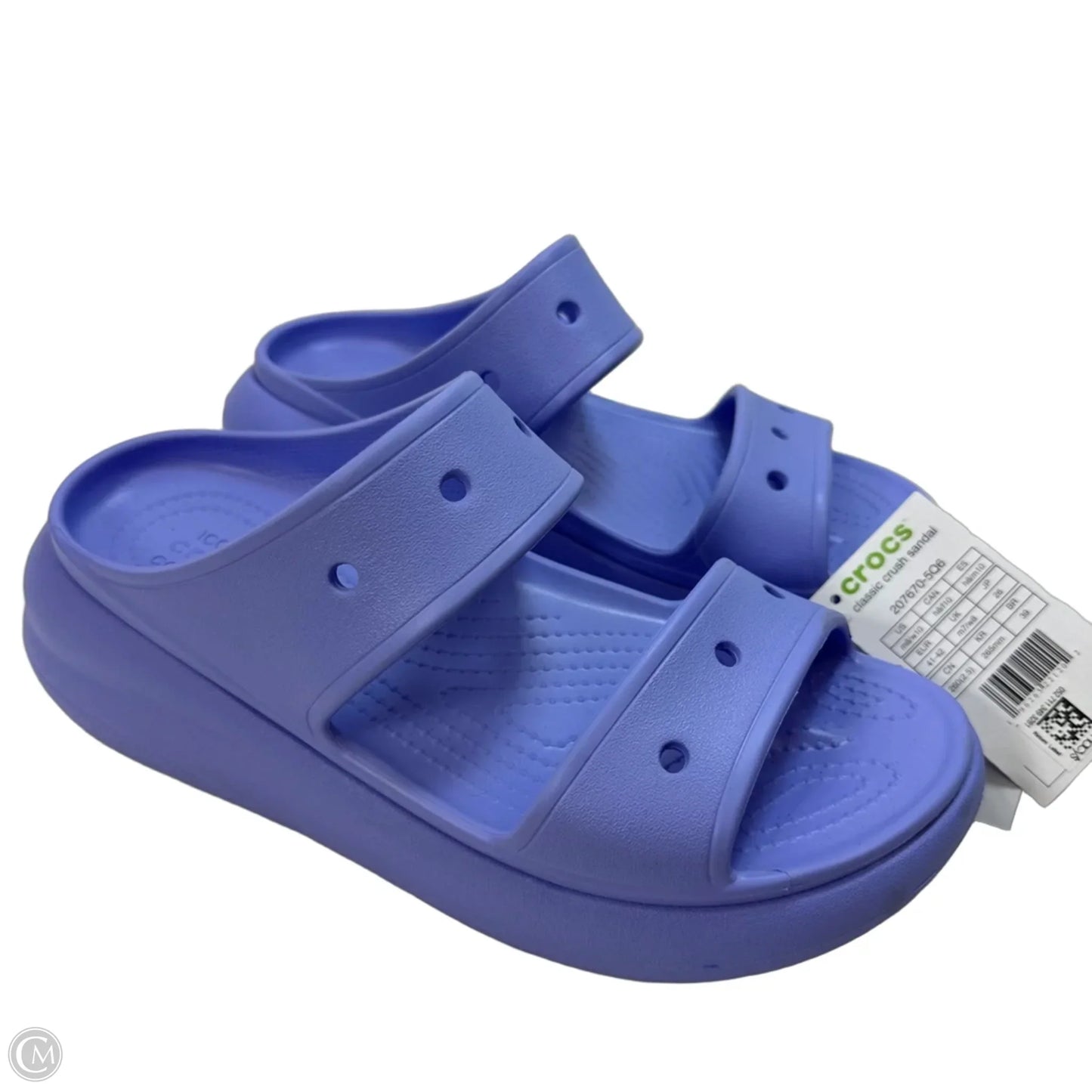Sandals Heels Platform By Crocs In Purple, Size: 10