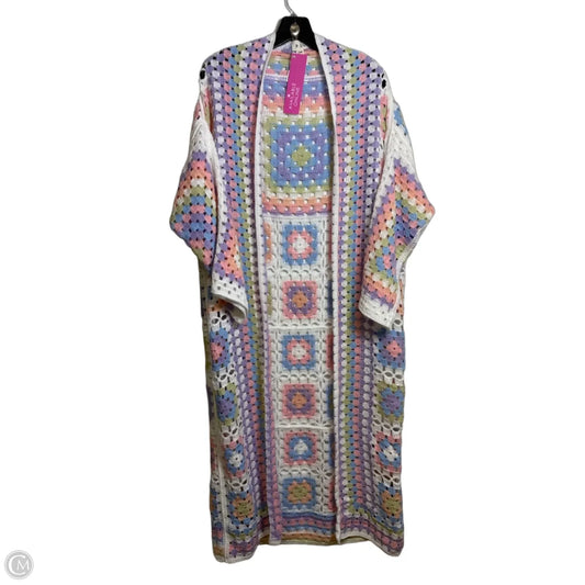 Long crochet Cardigan By Pol In Multi-colored, Size: Osfm