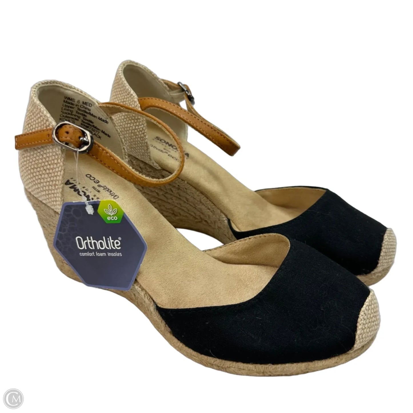 Sandals Heels Wedge By Sonoma In Black, Size: 6