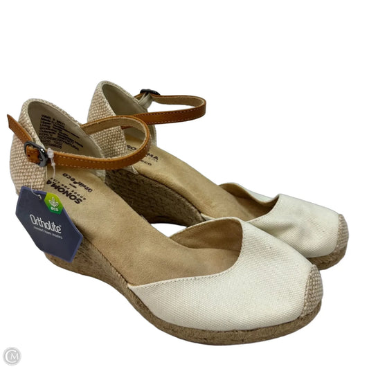 Sandals Heels Wedge By Sonoma In Ivory, Size: 6
