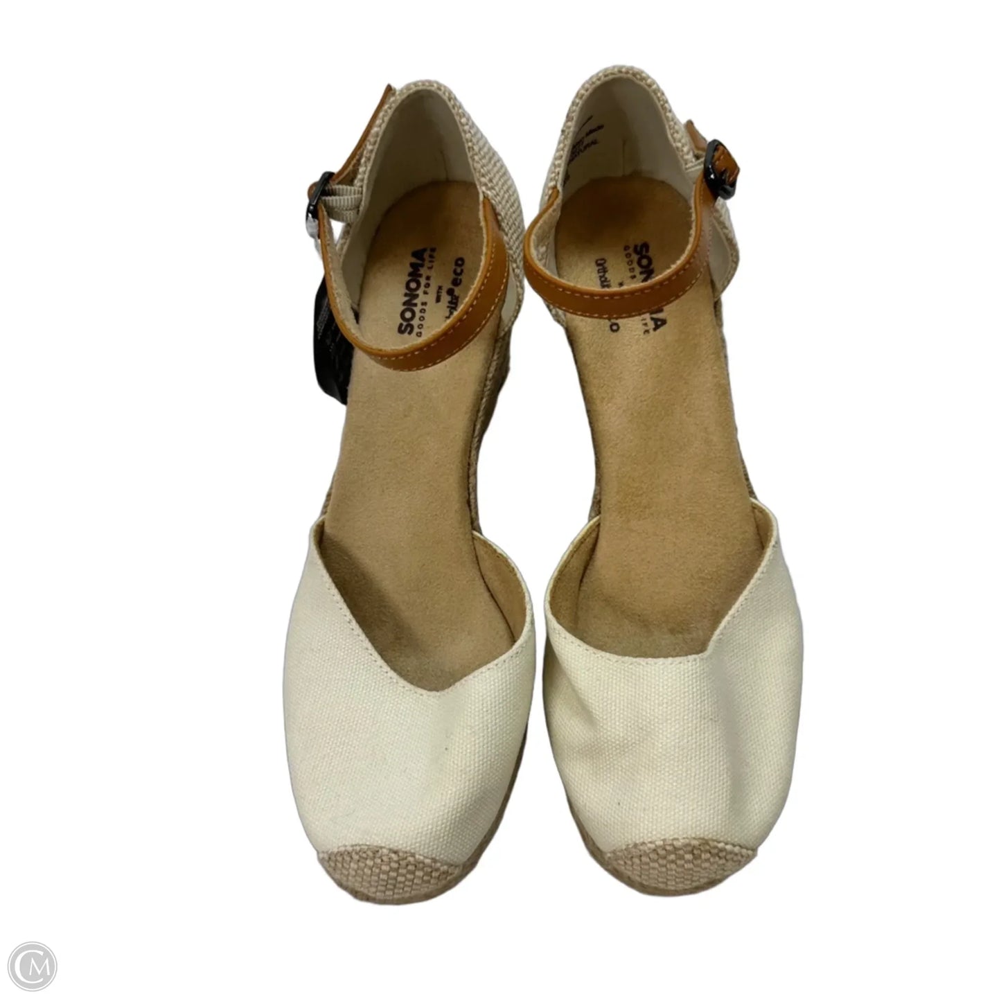 Sandals Heels Wedge By Sonoma In Ivory, Size: 6