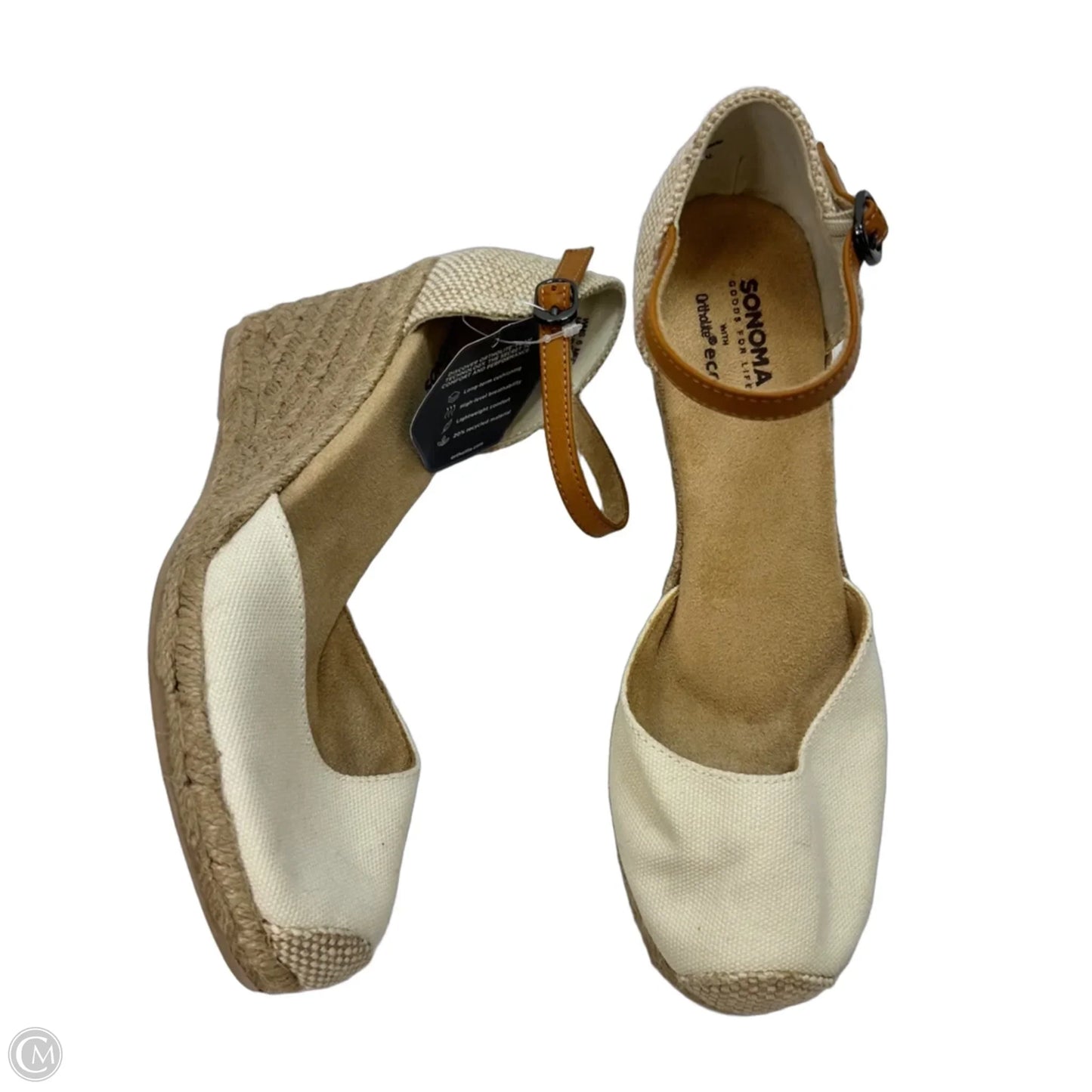 Sandals Heels Wedge By Sonoma In Ivory, Size: 6