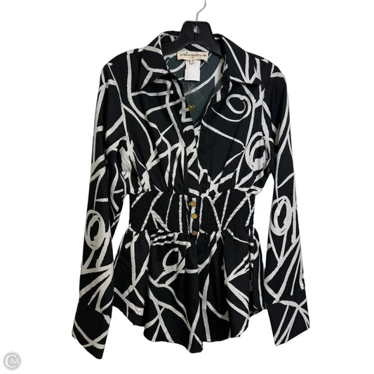 Top Long Sleeve By Clothes Mentor In Black & White, Size: S