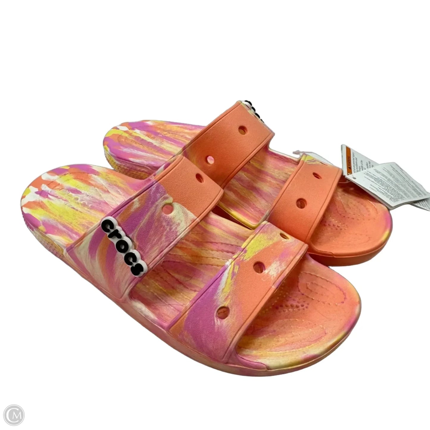 Sandals Flats By Crocs In Peach, Size: 10