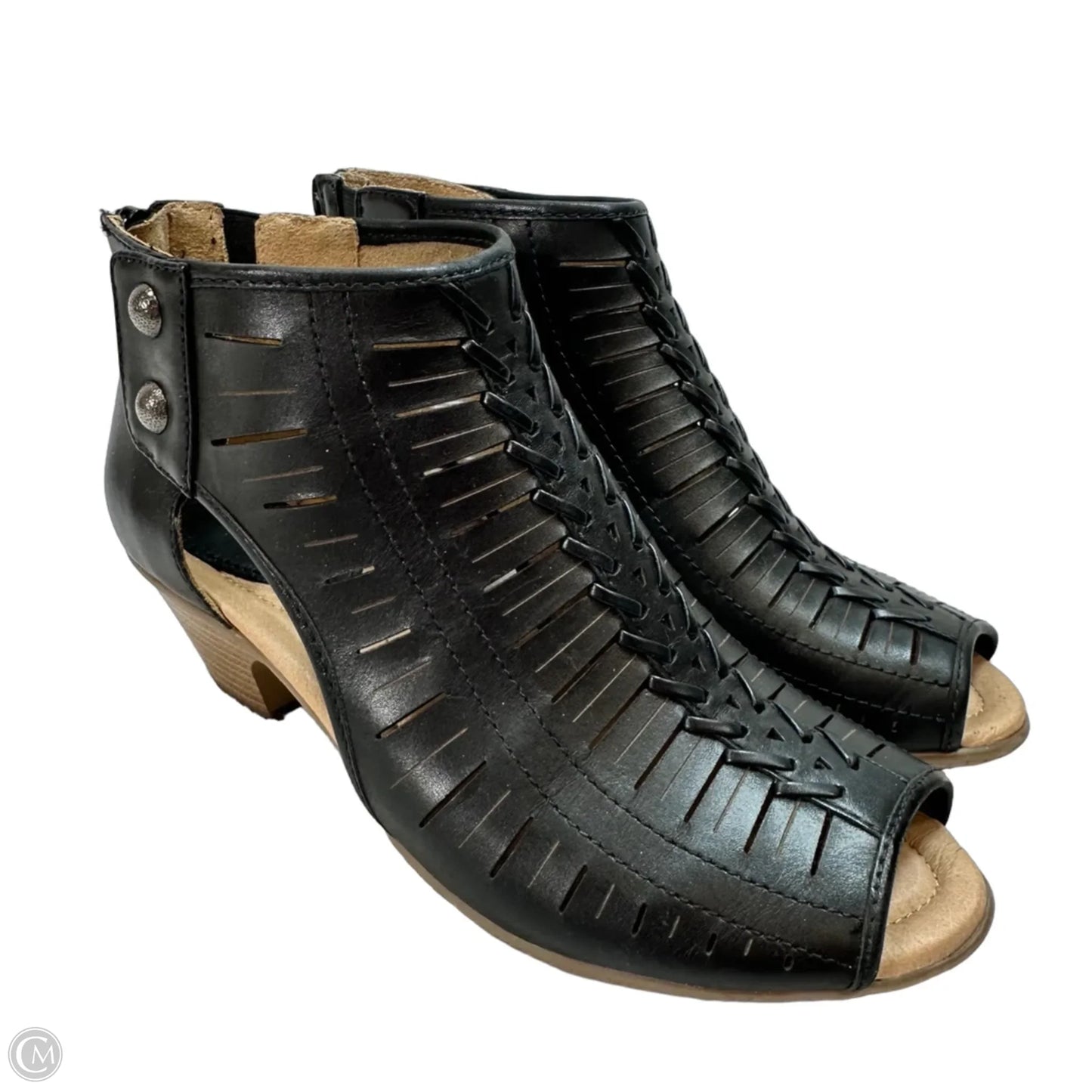 Sandals Heels Block By Earth In Black, Size: 7
