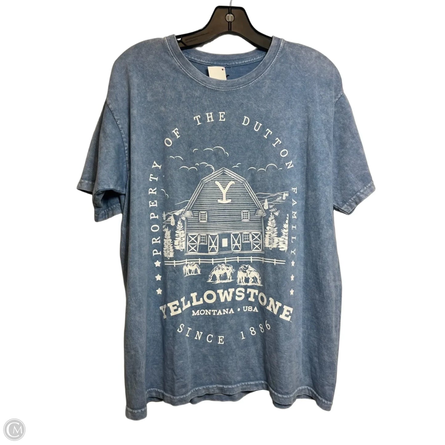 Top Short Sleeve Basic By Cmf In Blue, Size: L