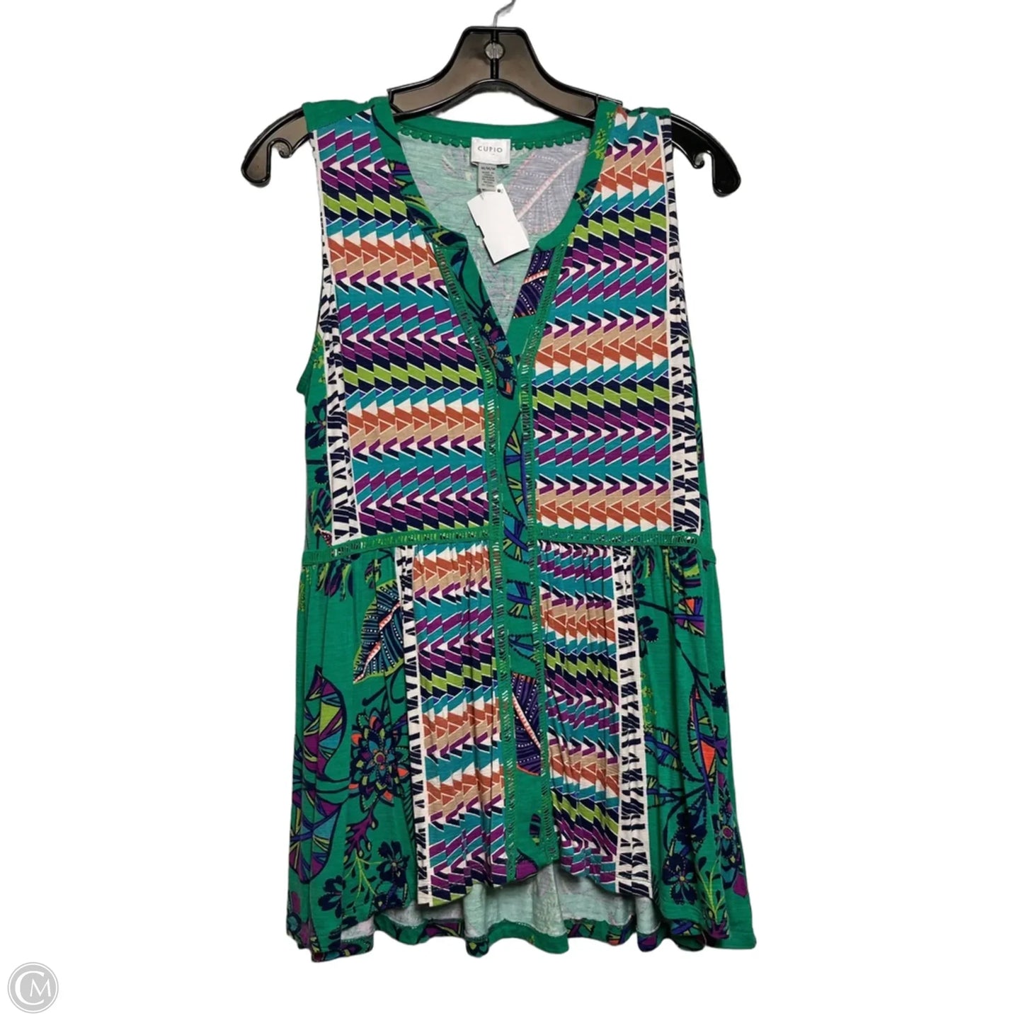 Top Sleeveless By Cupio In Green, Size: M