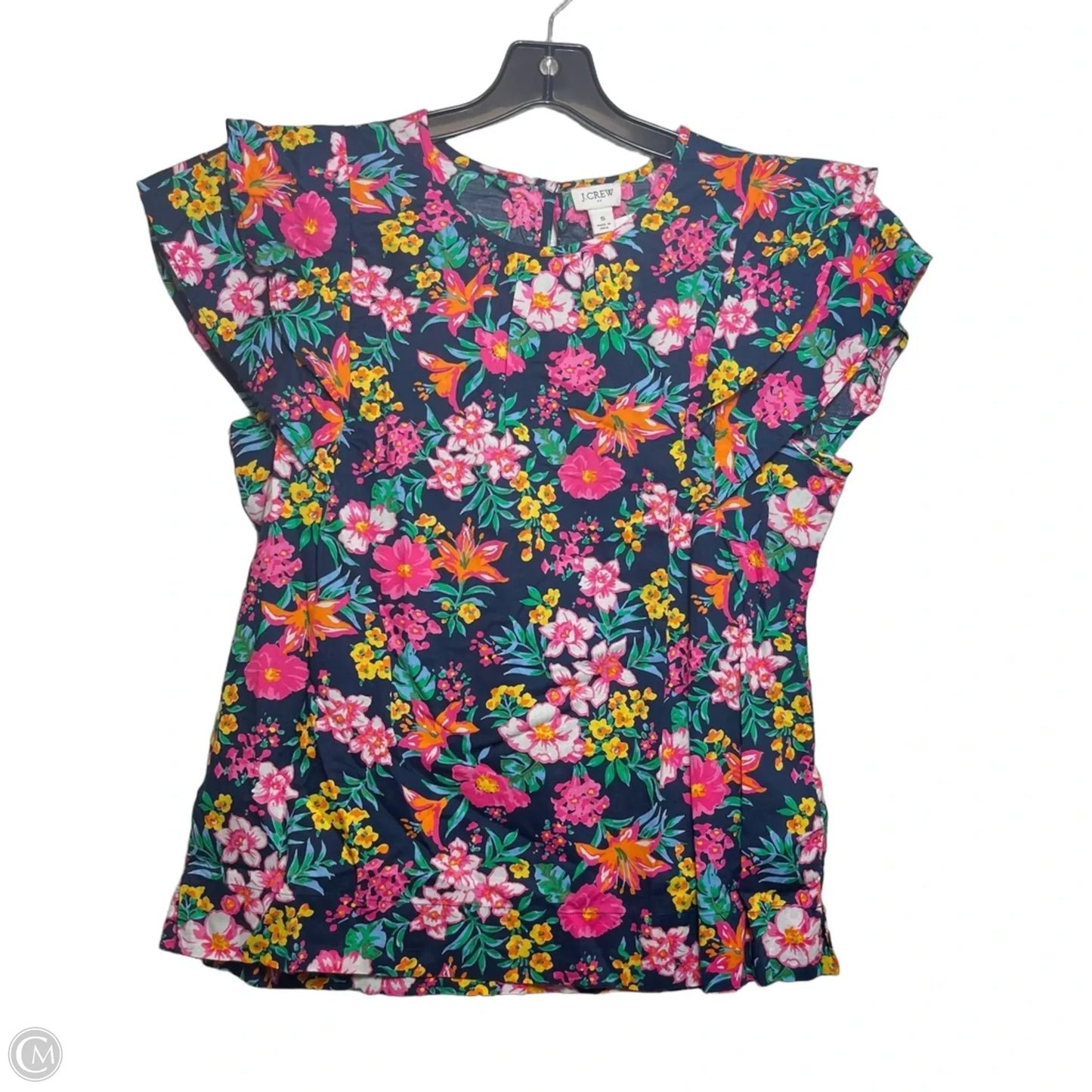 Top Short Sleeve By J. Crew In Floral Print, Size: S